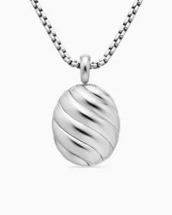 Sculpted Cable Locket Sterling Silver, 27mm