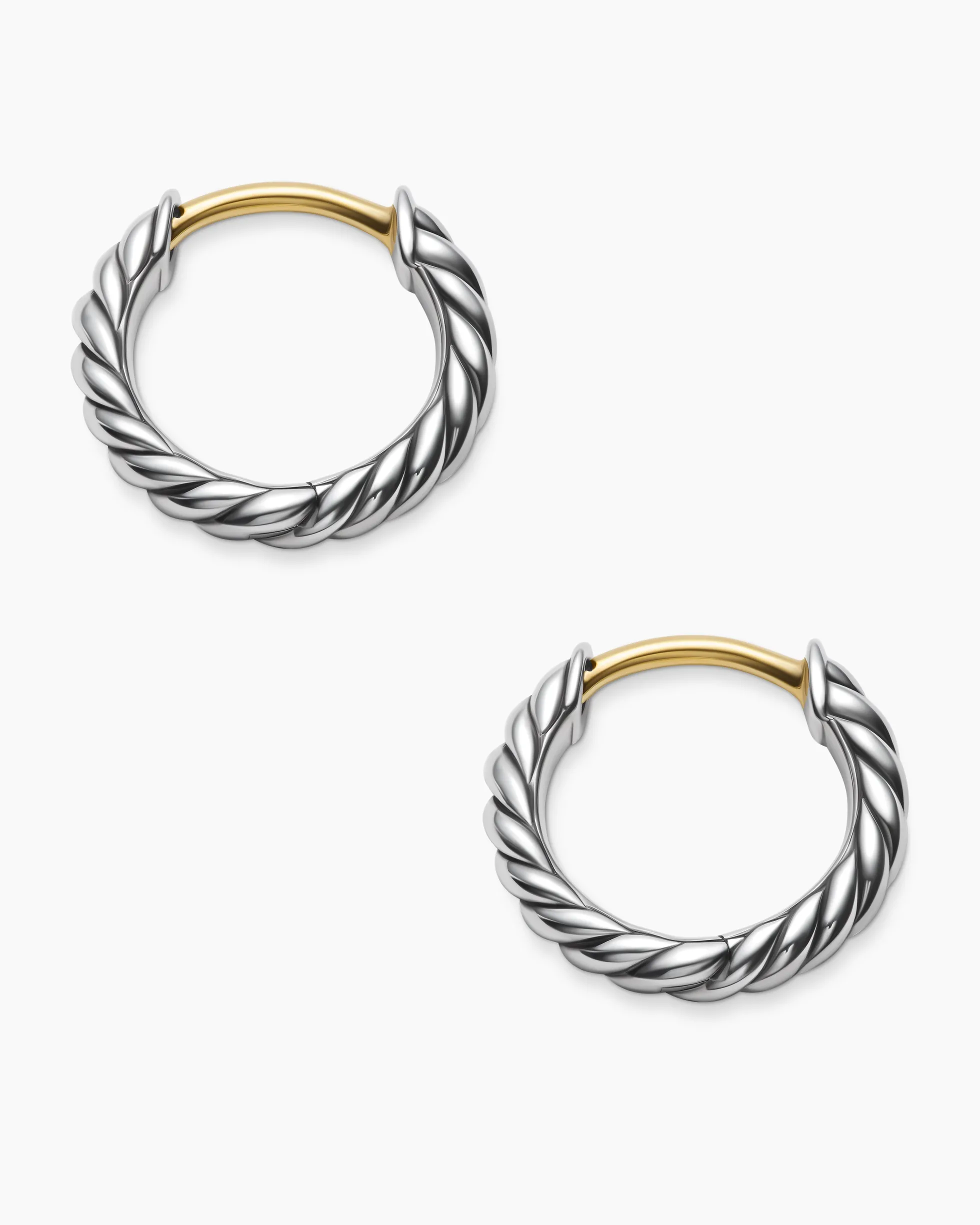 Sculpted Cable Micro Huggie Hoop Earrings Sterling Silver, 10.6mm