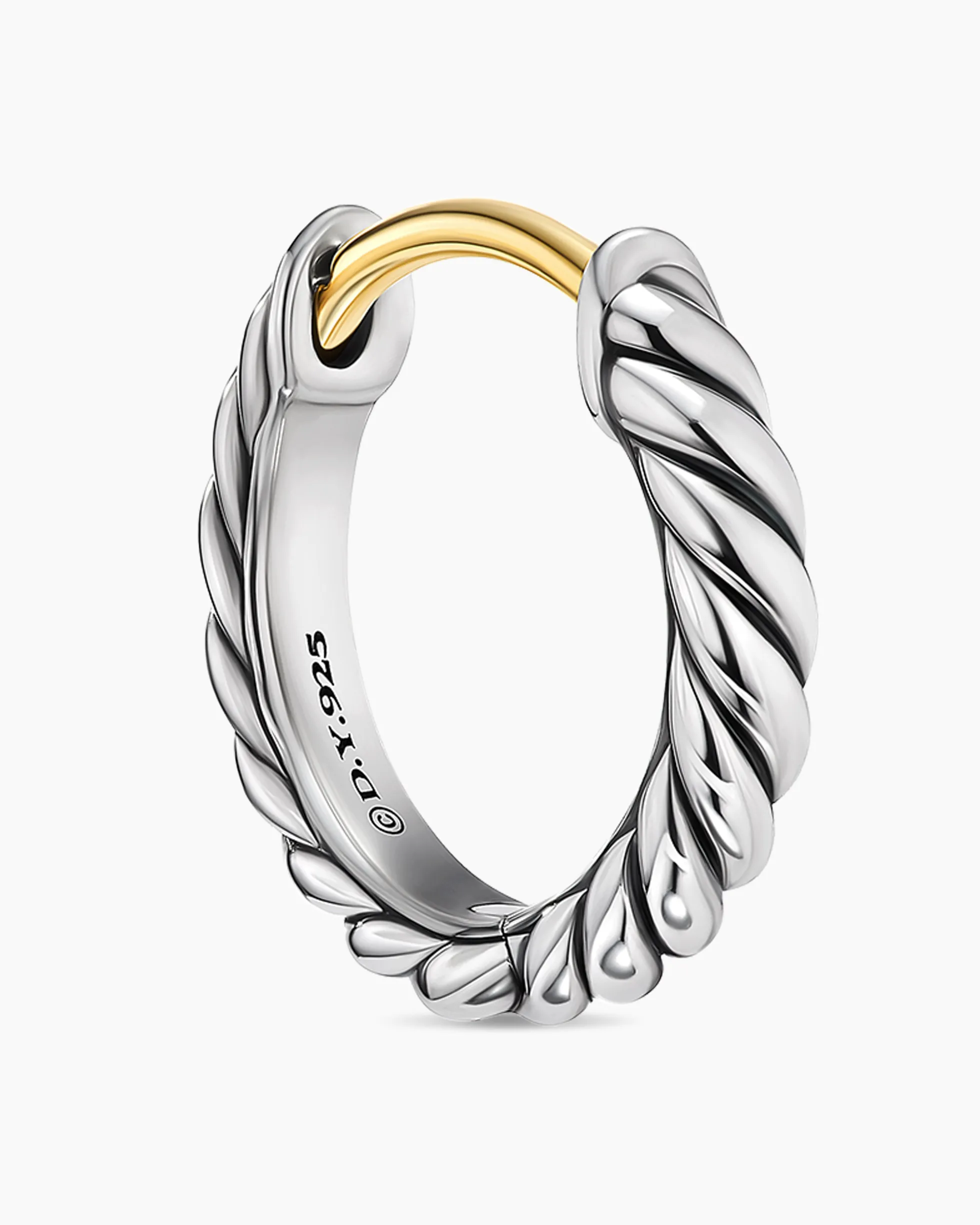 Sculpted Cable Micro Huggie Hoop Earrings Sterling Silver, 10.6mm