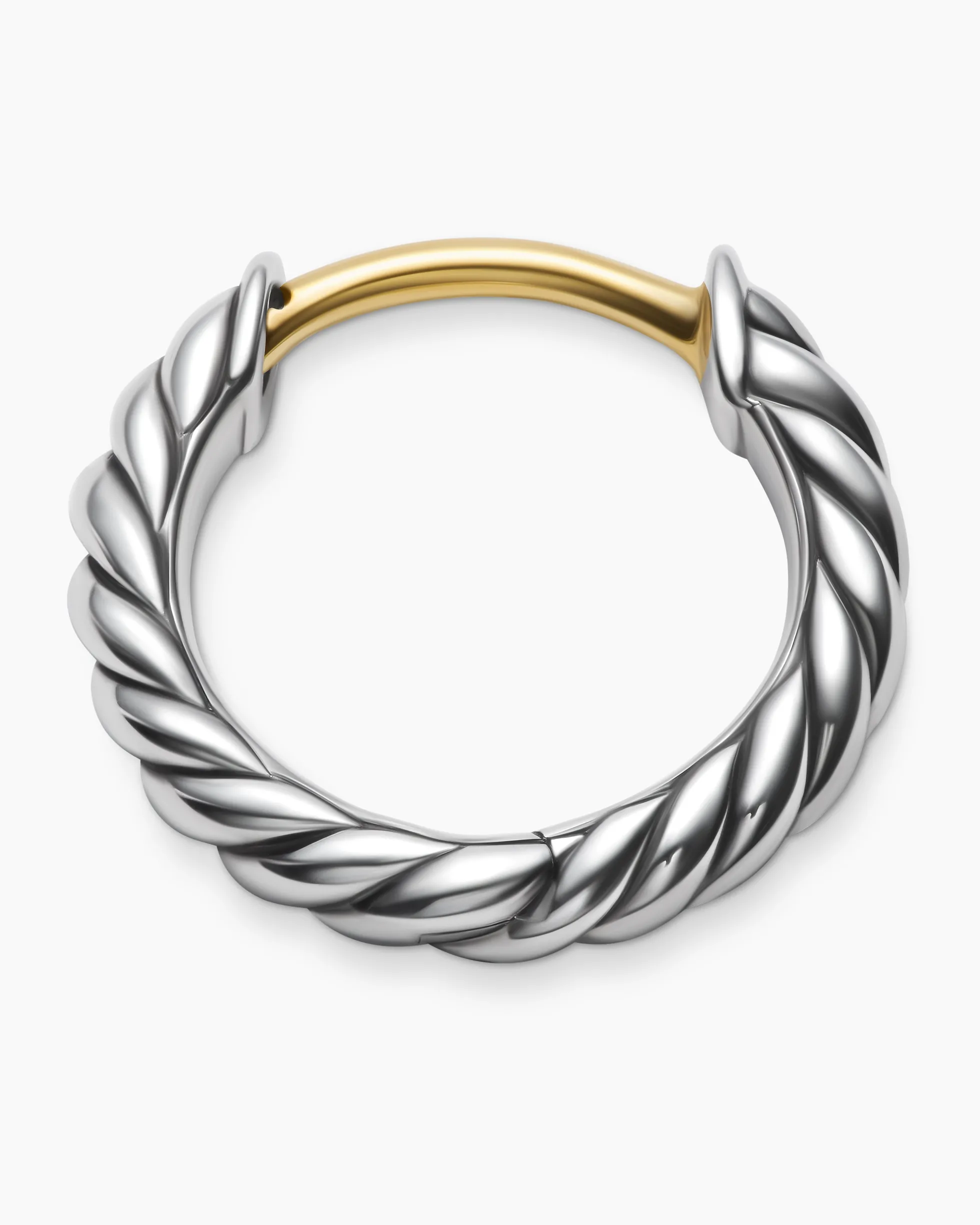 Sculpted Cable Micro Huggie Hoop Earrings Sterling Silver, 10.6mm