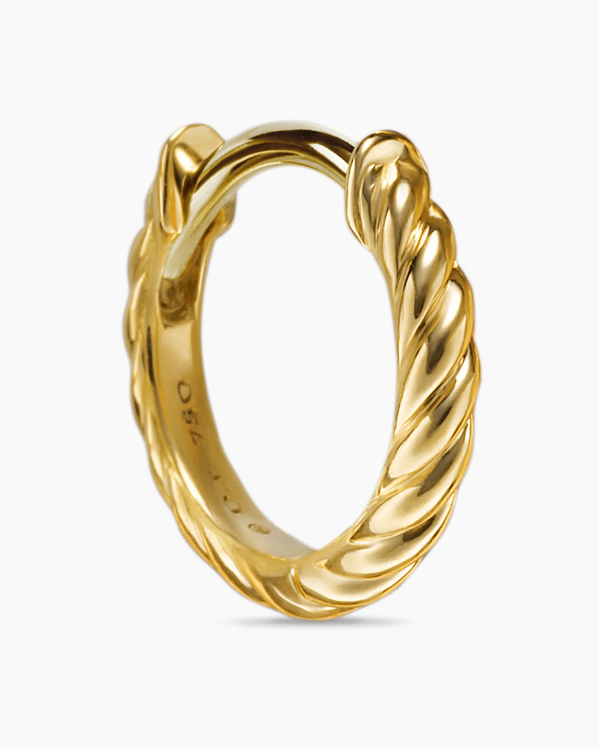 Sculpted Cable Micro Huggie Hoop Earrings 18K Yellow Gold, 10.7mm