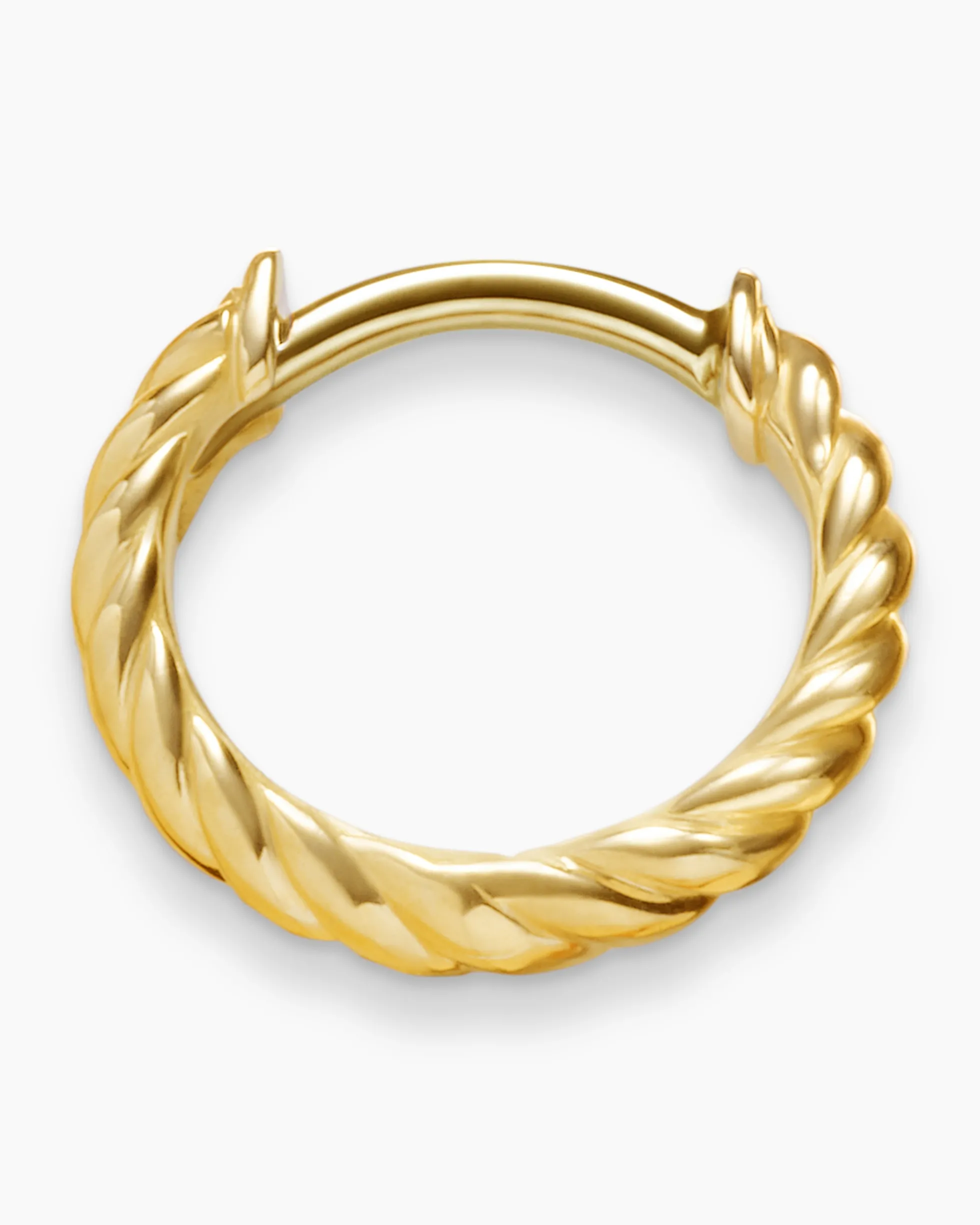 Sculpted Cable Micro Huggie Hoop Earrings 18K Yellow Gold, 10.7mm