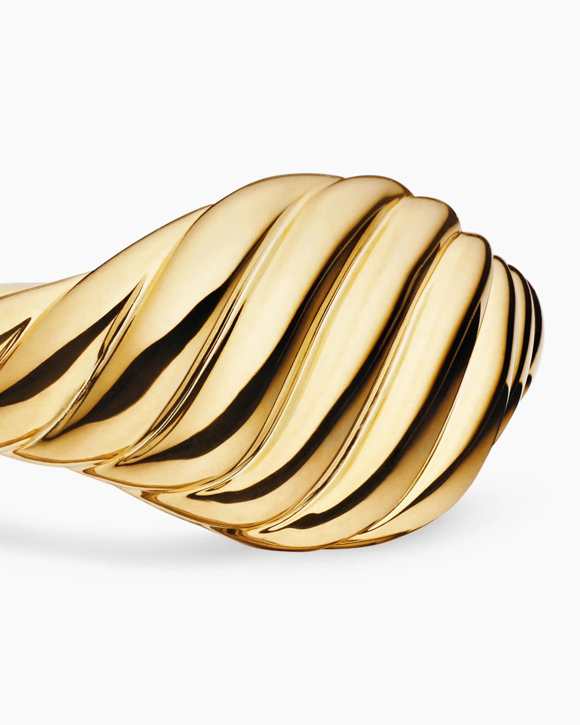 Sculpted Cable Micro Pinky Ring 18K Yellow Gold, 7mm