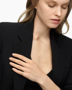 Sculpted Cable Micro Pinky Ring 18K Yellow Gold, 7mm