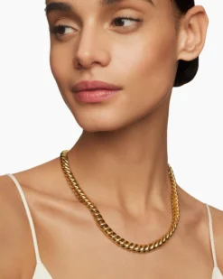 Sculpted Cable Necklace 18K Yellow Gold, 8.5mm