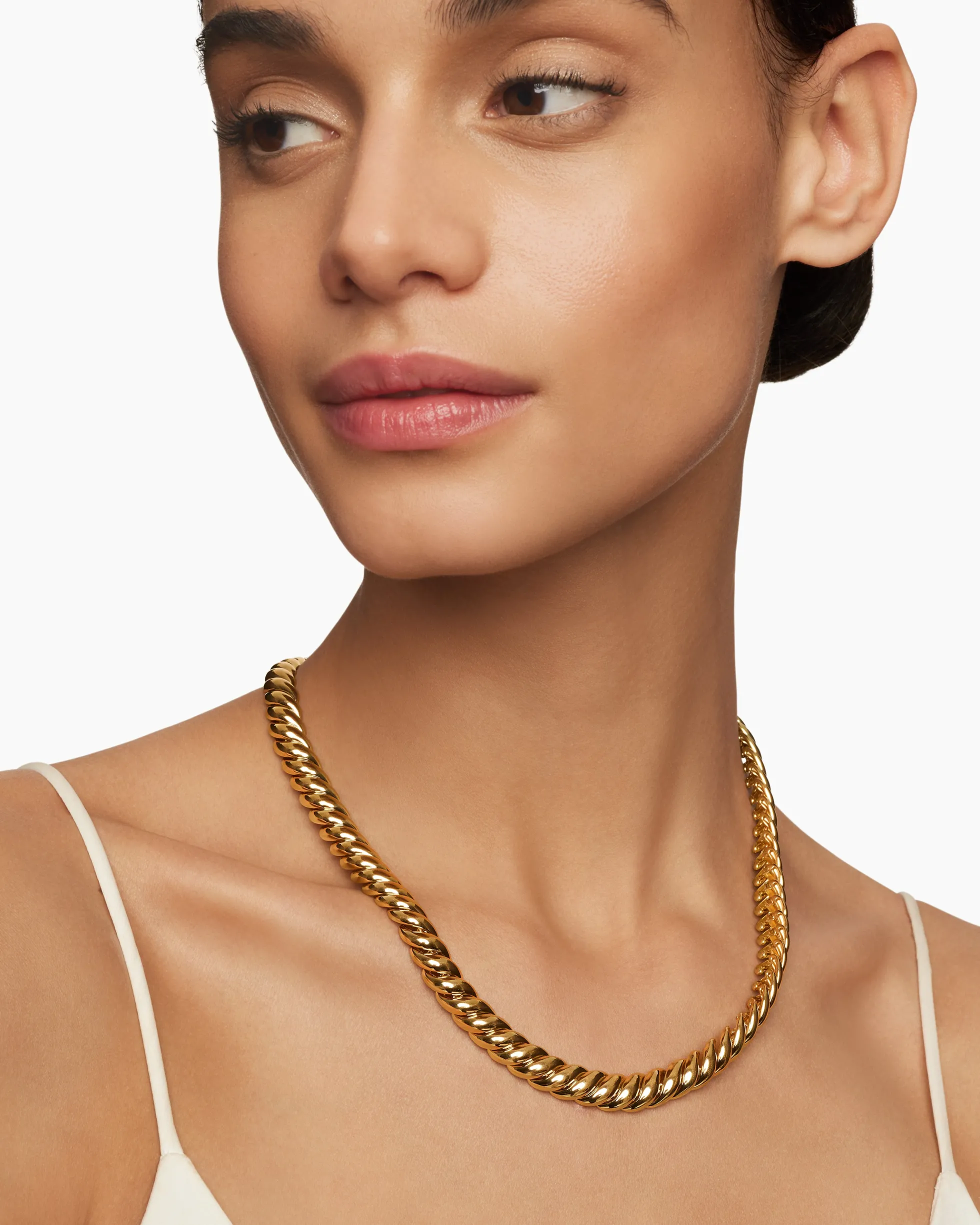Sculpted Cable Necklace 18K Yellow Gold, 8.5mm