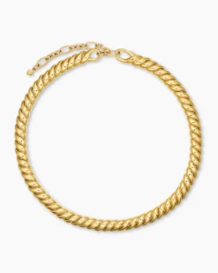 Sculpted Cable Necklace 18K Yellow Gold, 8.5mm