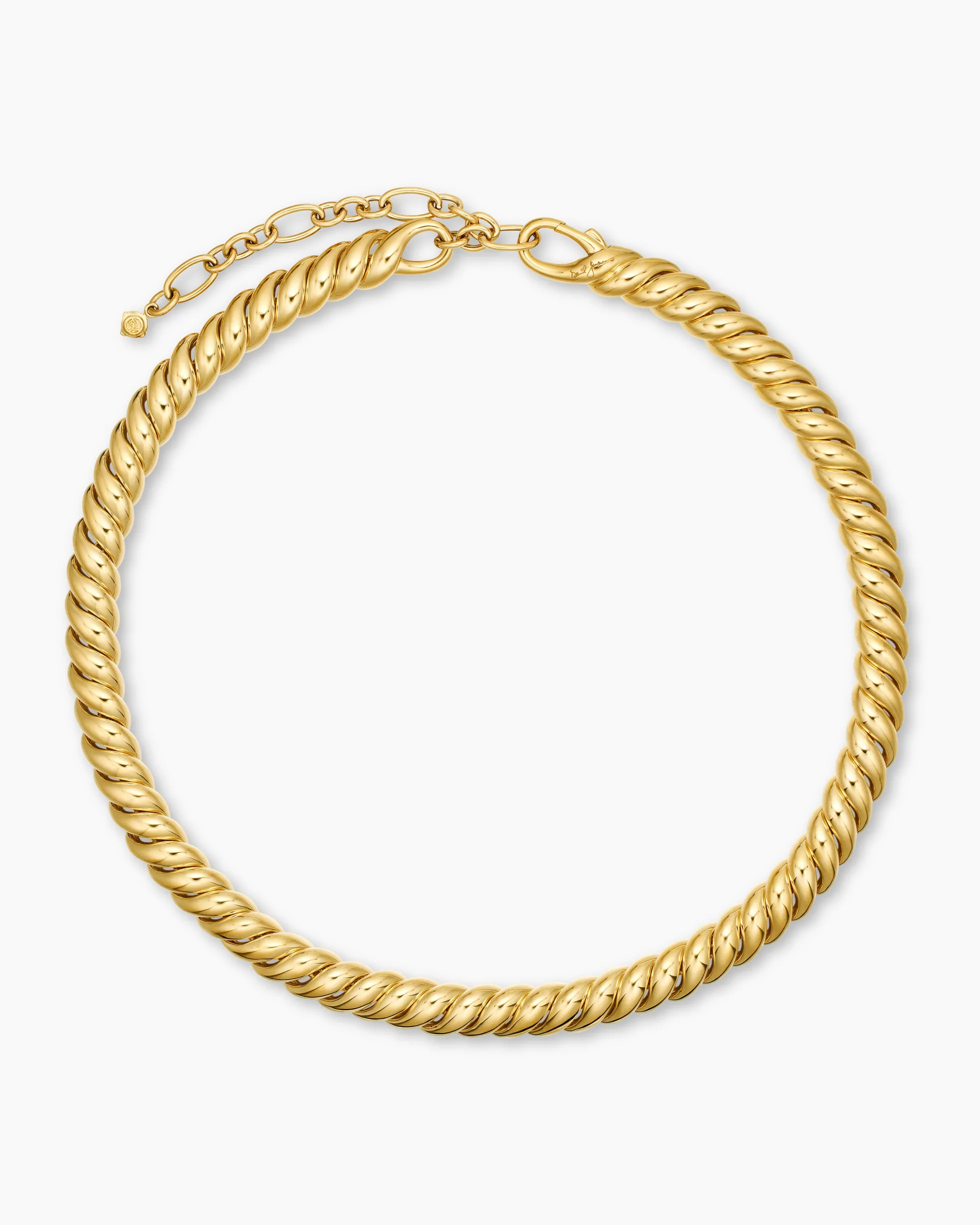 Sculpted Cable Necklace 18K Yellow Gold, 8.5mm