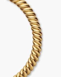 Sculpted Cable Necklace 18K Yellow Gold, 14mm