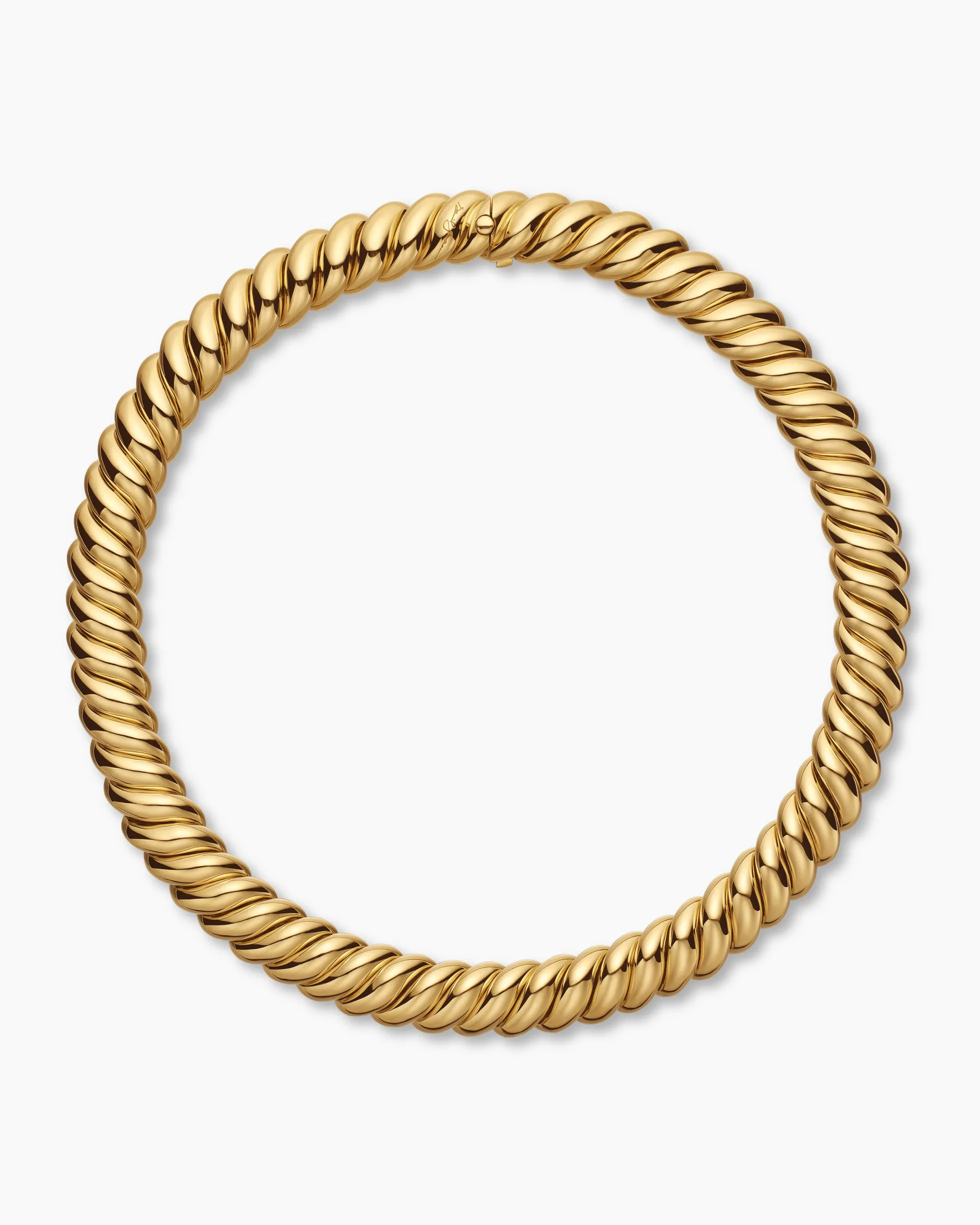 Sculpted Cable Necklace 18K Yellow Gold, 14mm