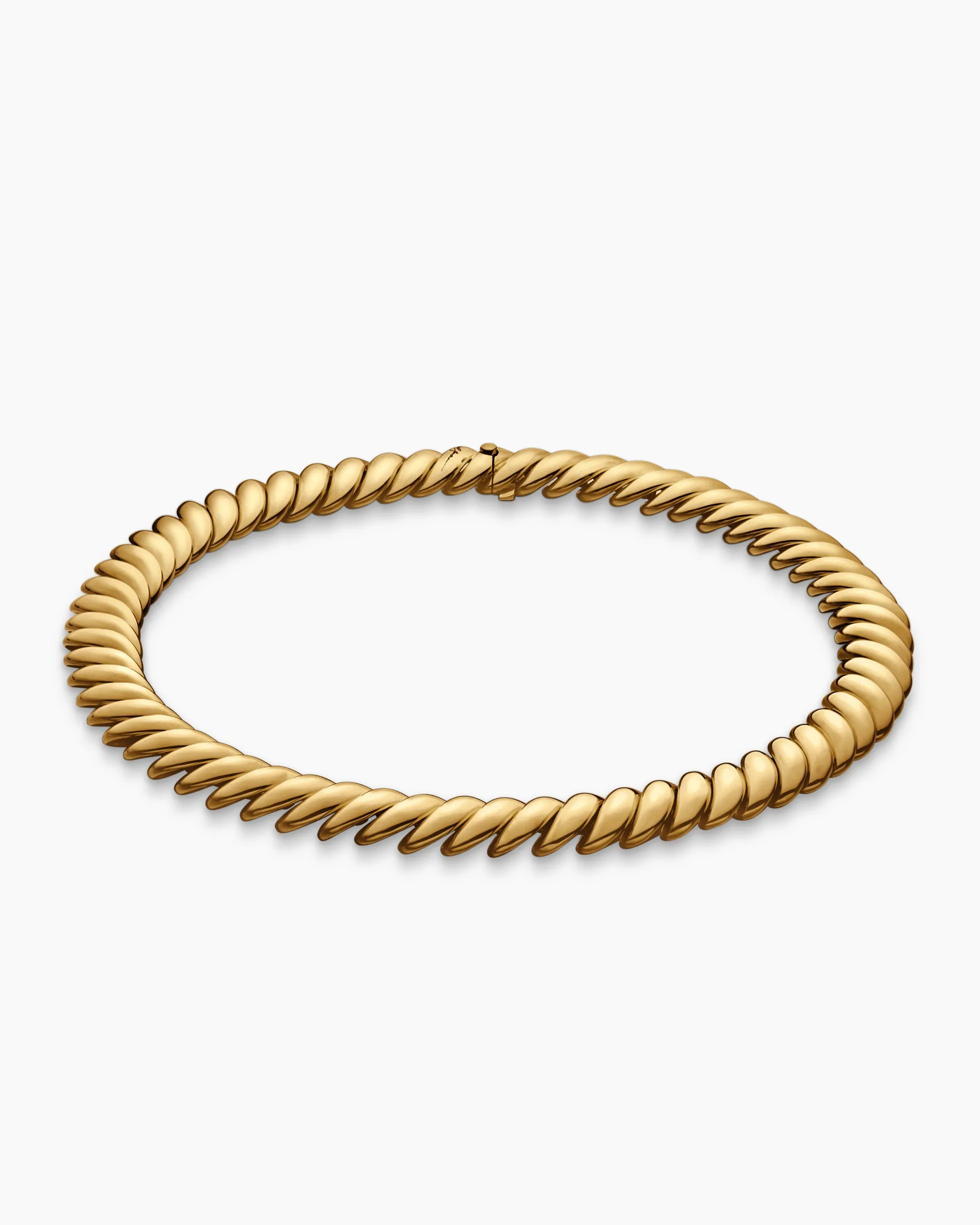 Sculpted Cable Necklace 18K Yellow Gold, 14mm