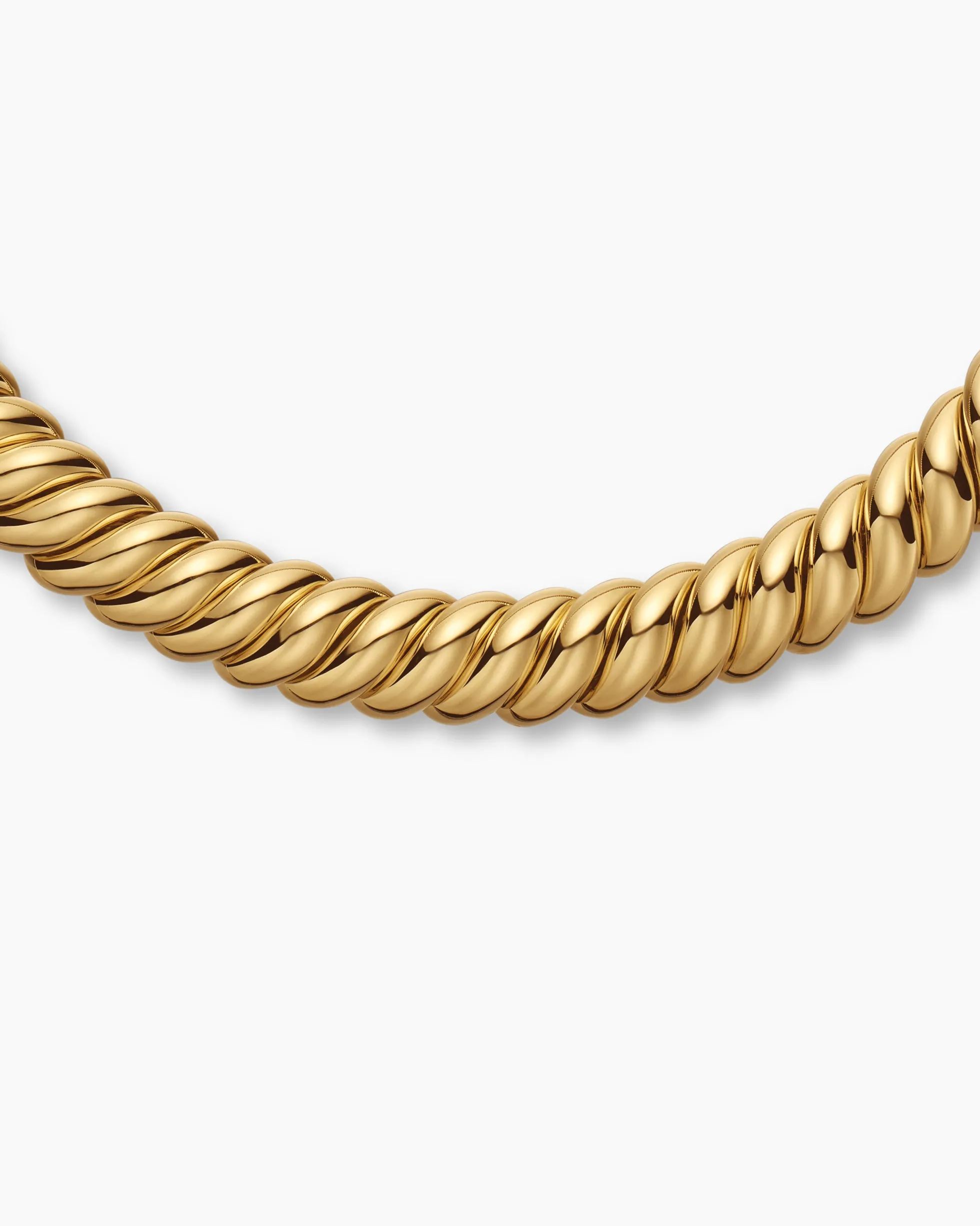 Sculpted Cable Necklace 18K Yellow Gold, 14mm