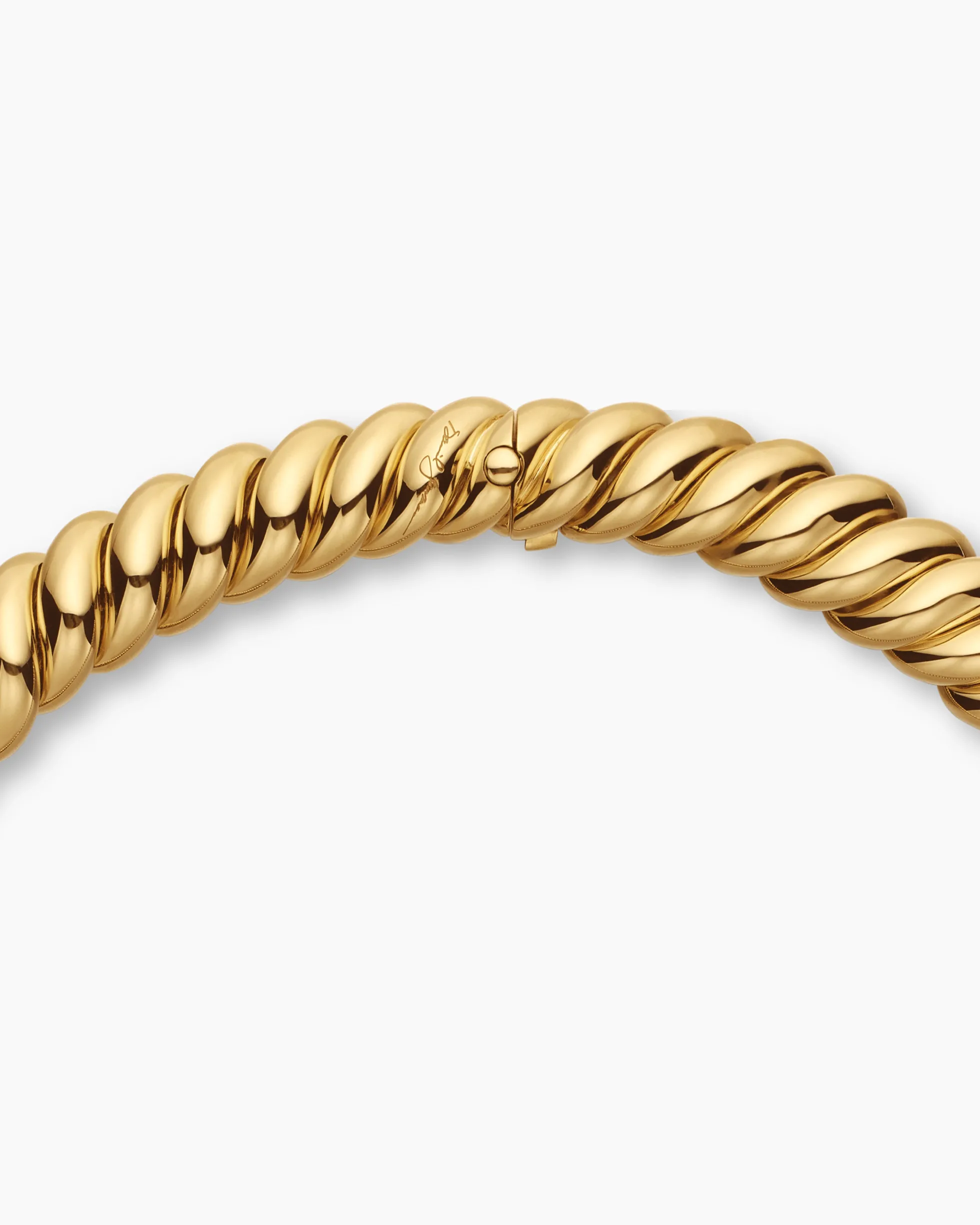 Sculpted Cable Necklace 18K Yellow Gold, 14mm