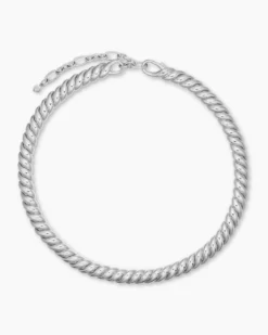 Sculpted Cable Necklace Sterling Silver, 8.5mm