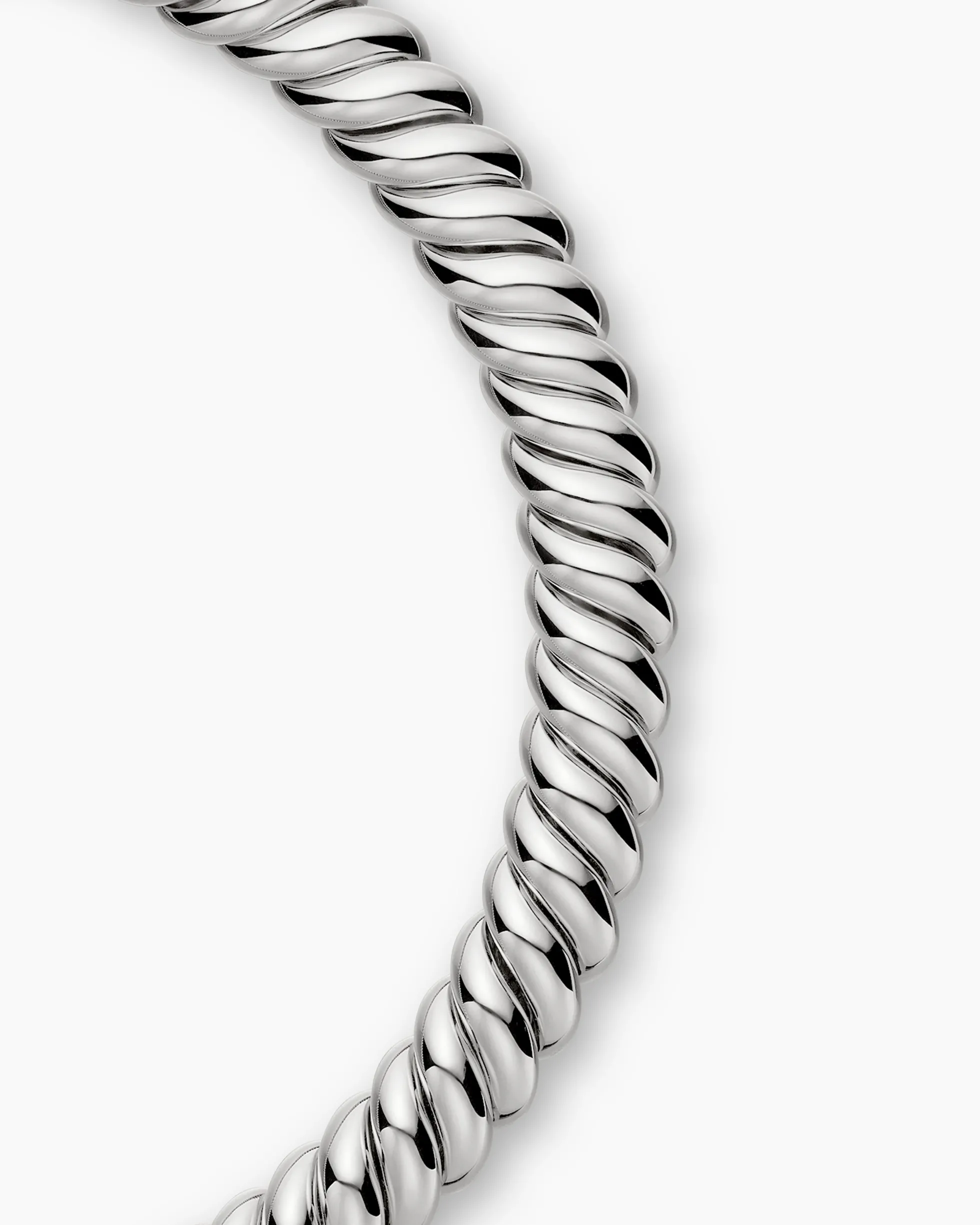 Sculpted Cable Necklace Sterling Silver, 14mm