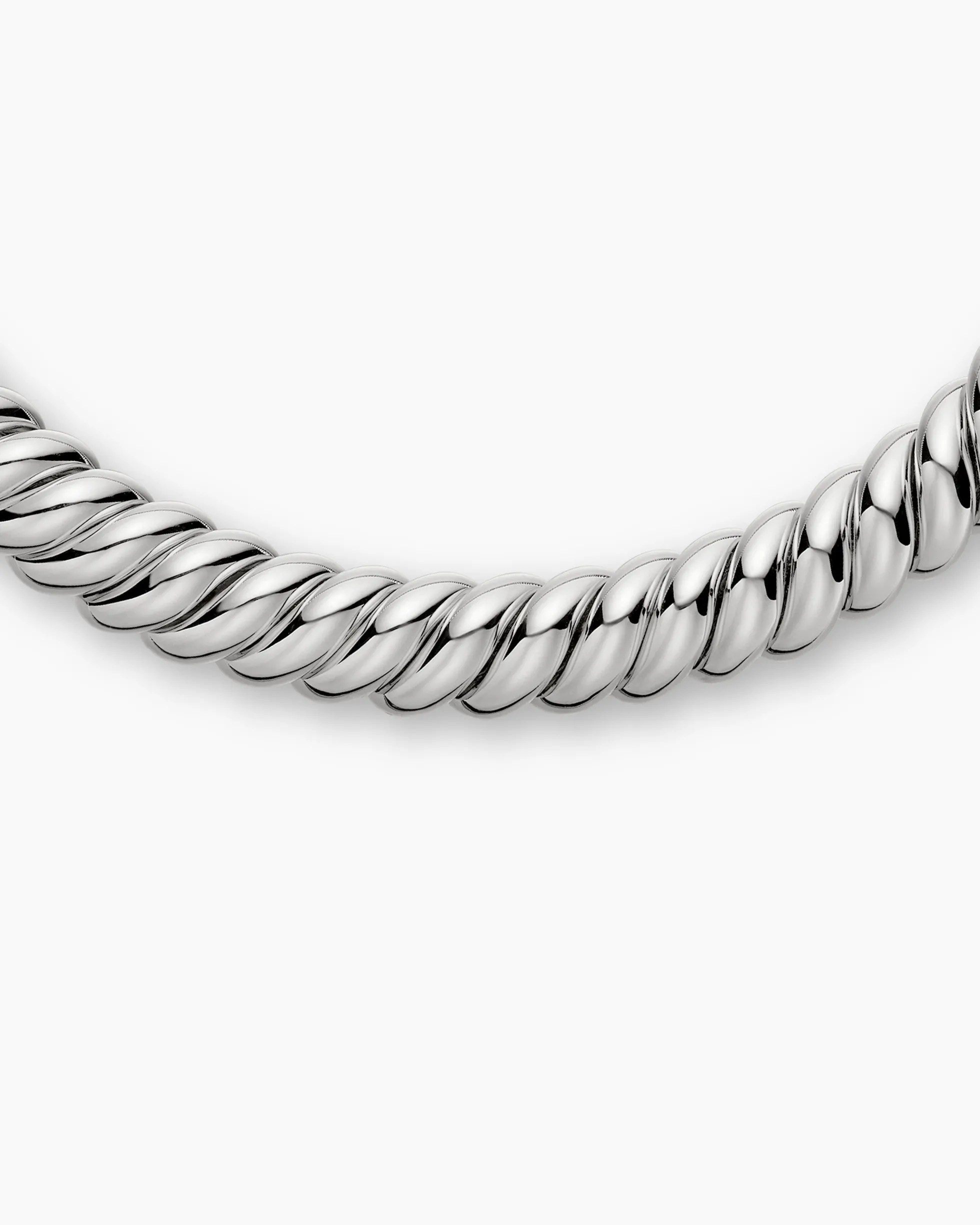 Sculpted Cable Necklace Sterling Silver, 14mm