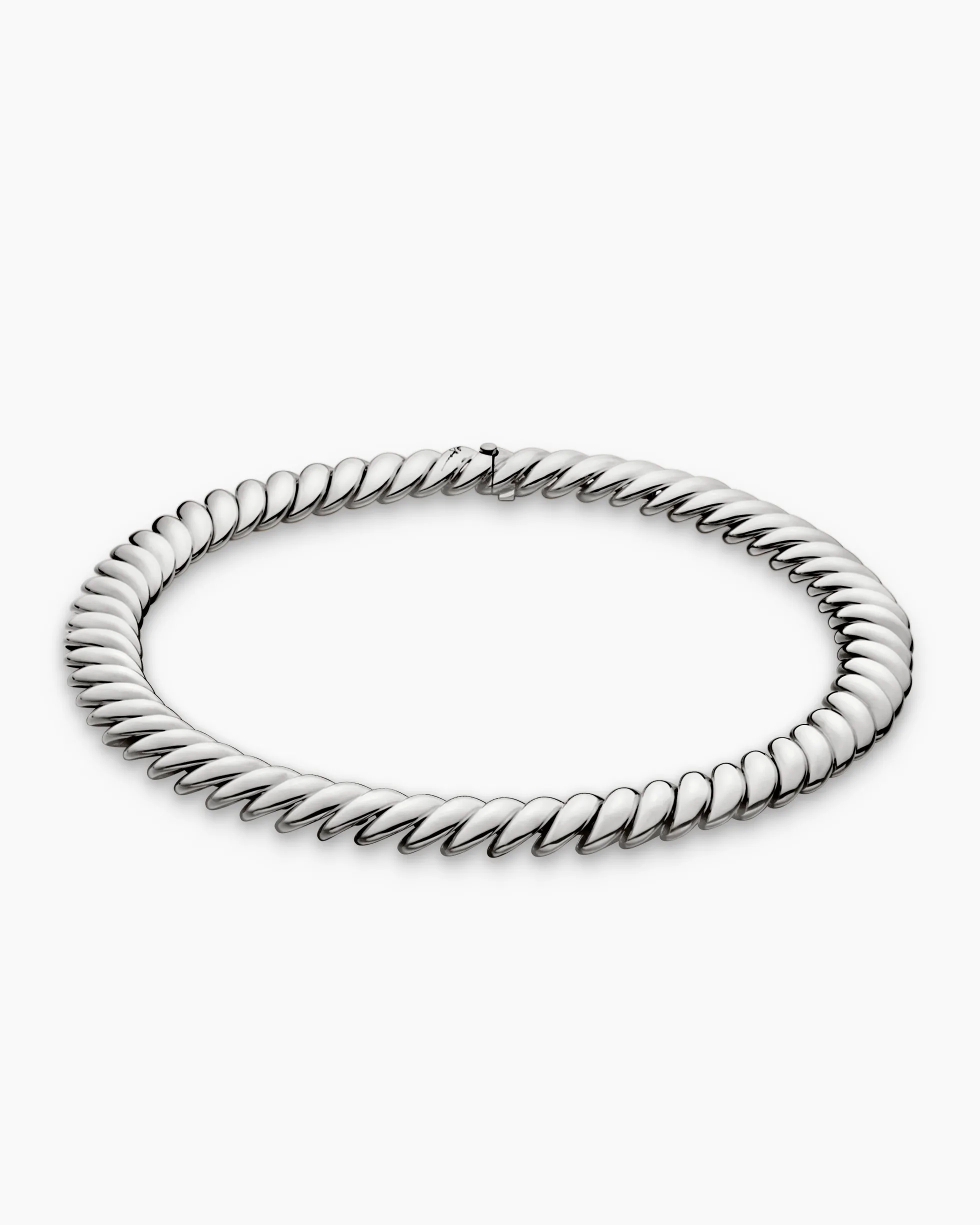 Sculpted Cable Necklace Sterling Silver, 14mm