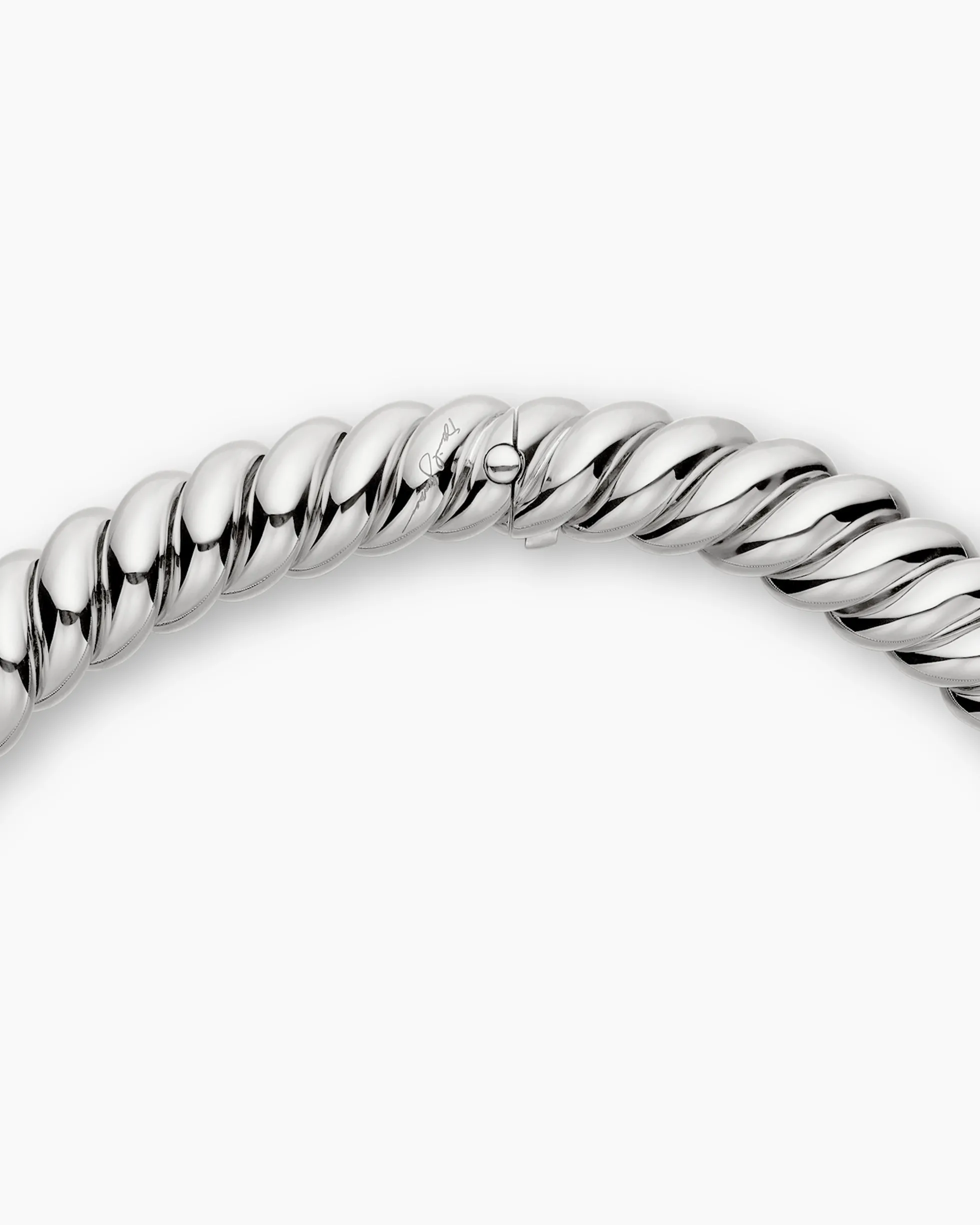 Sculpted Cable Necklace Sterling Silver, 14mm