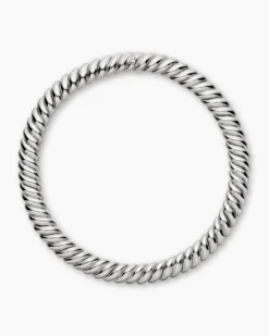 Sculpted Cable Necklace Sterling Silver, 14mm