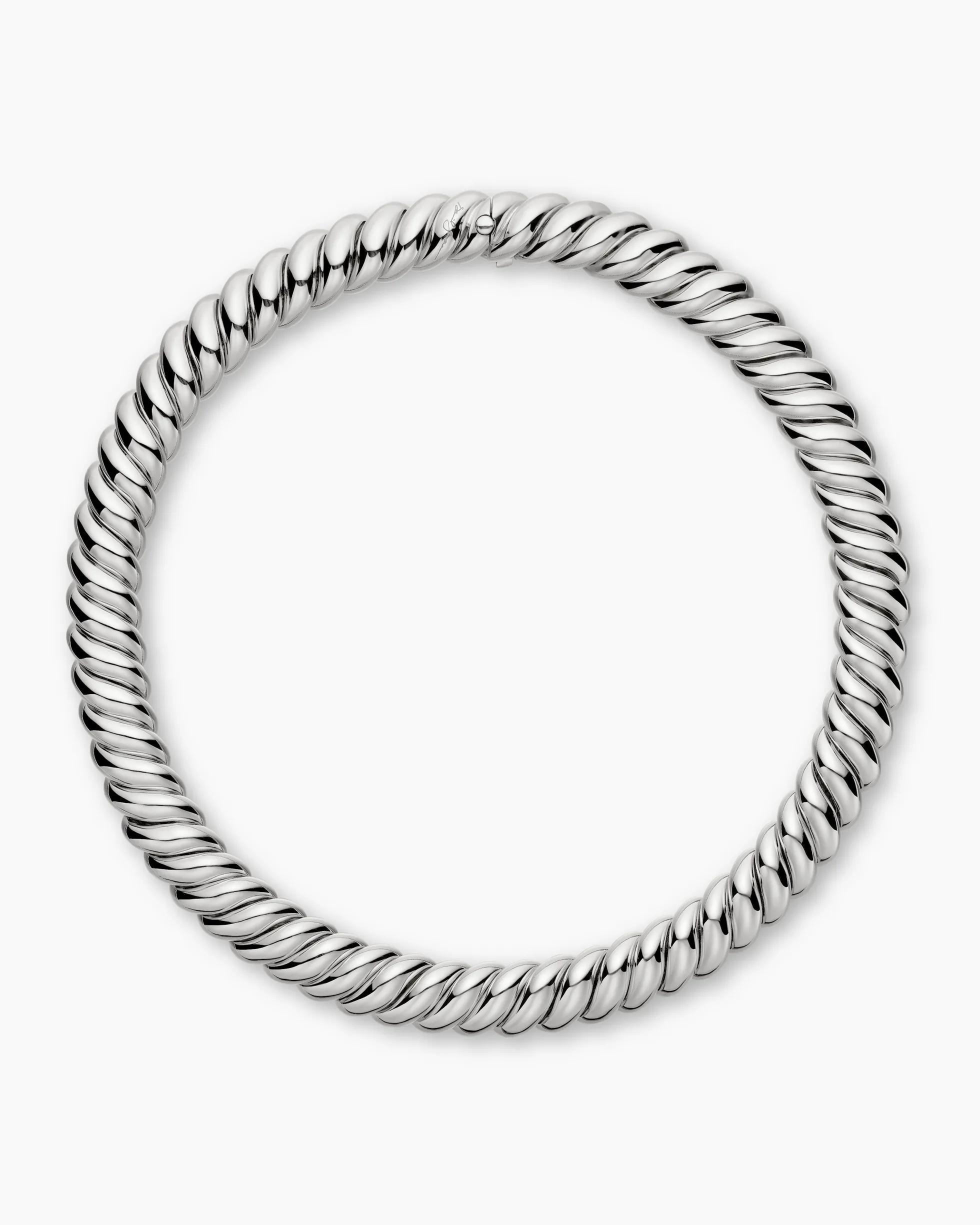 Sculpted Cable Necklace Sterling Silver, 14mm