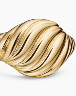 Sculpted Cable Pinky Ring 18K Yellow Gold, 10mm