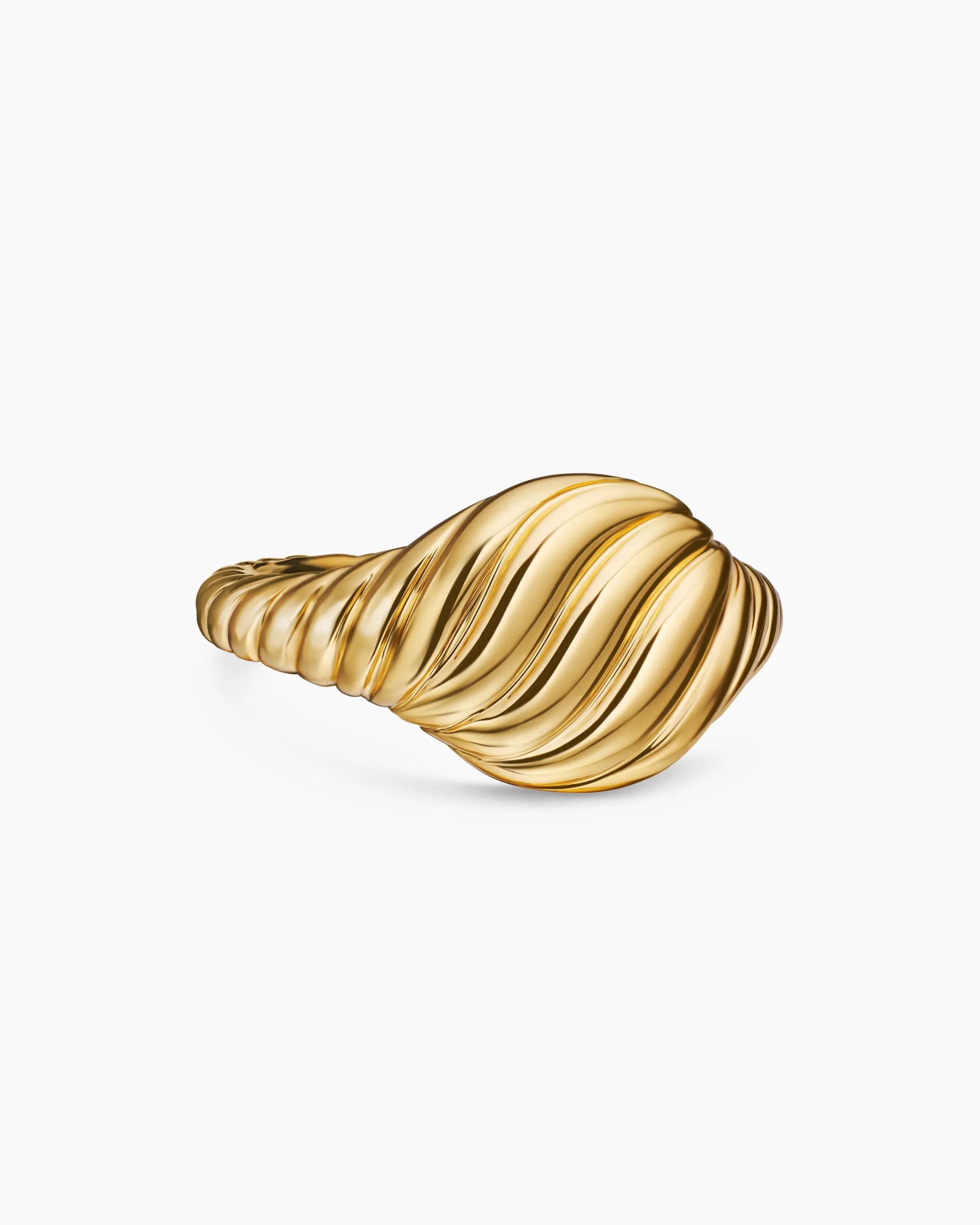 Sculpted Cable Pinky Ring 18K Yellow Gold, 10mm