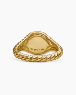 Sculpted Cable Pinky Ring 18K Yellow Gold, 10mm