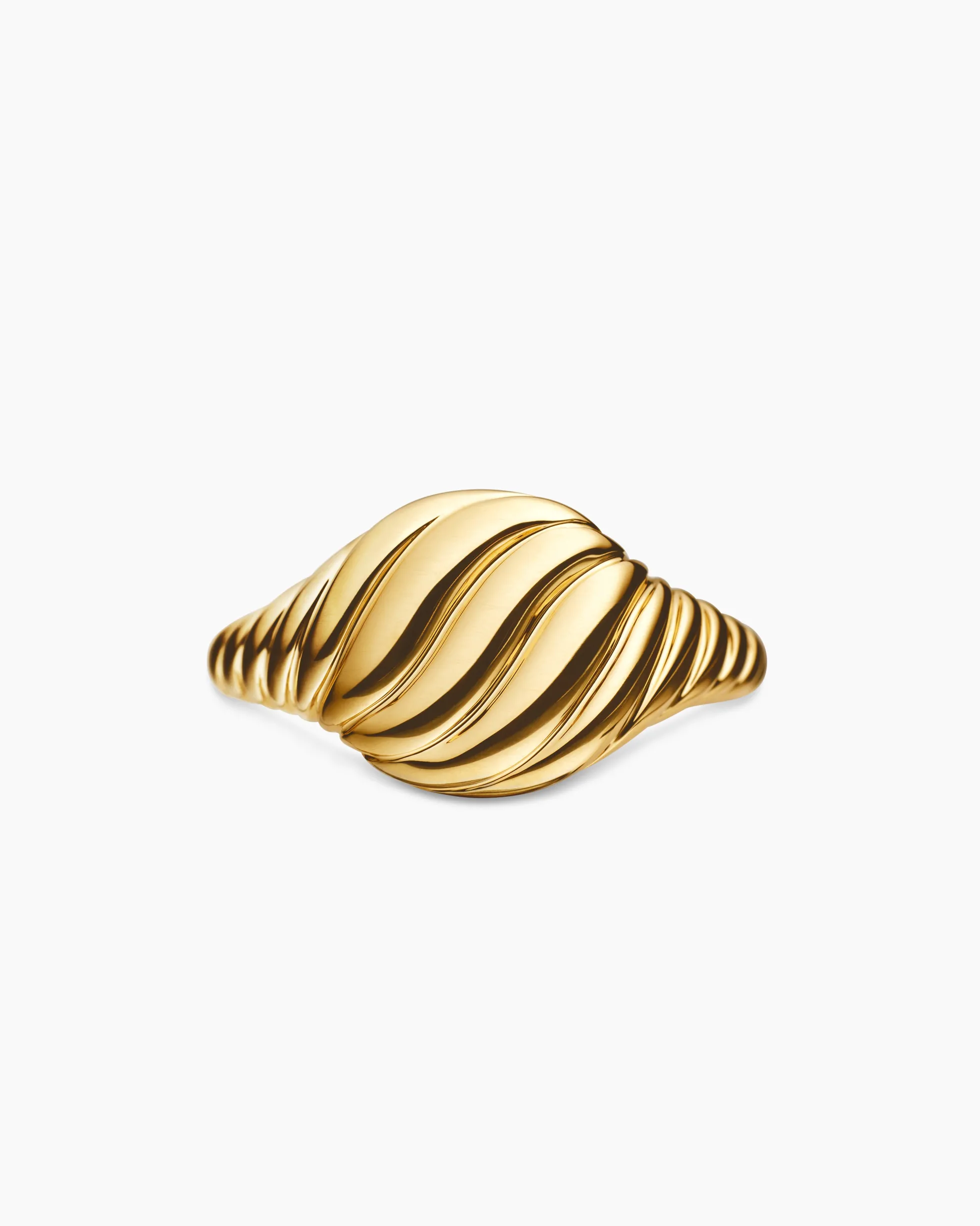 Sculpted Cable Pinky Ring 18K Yellow Gold, 10mm