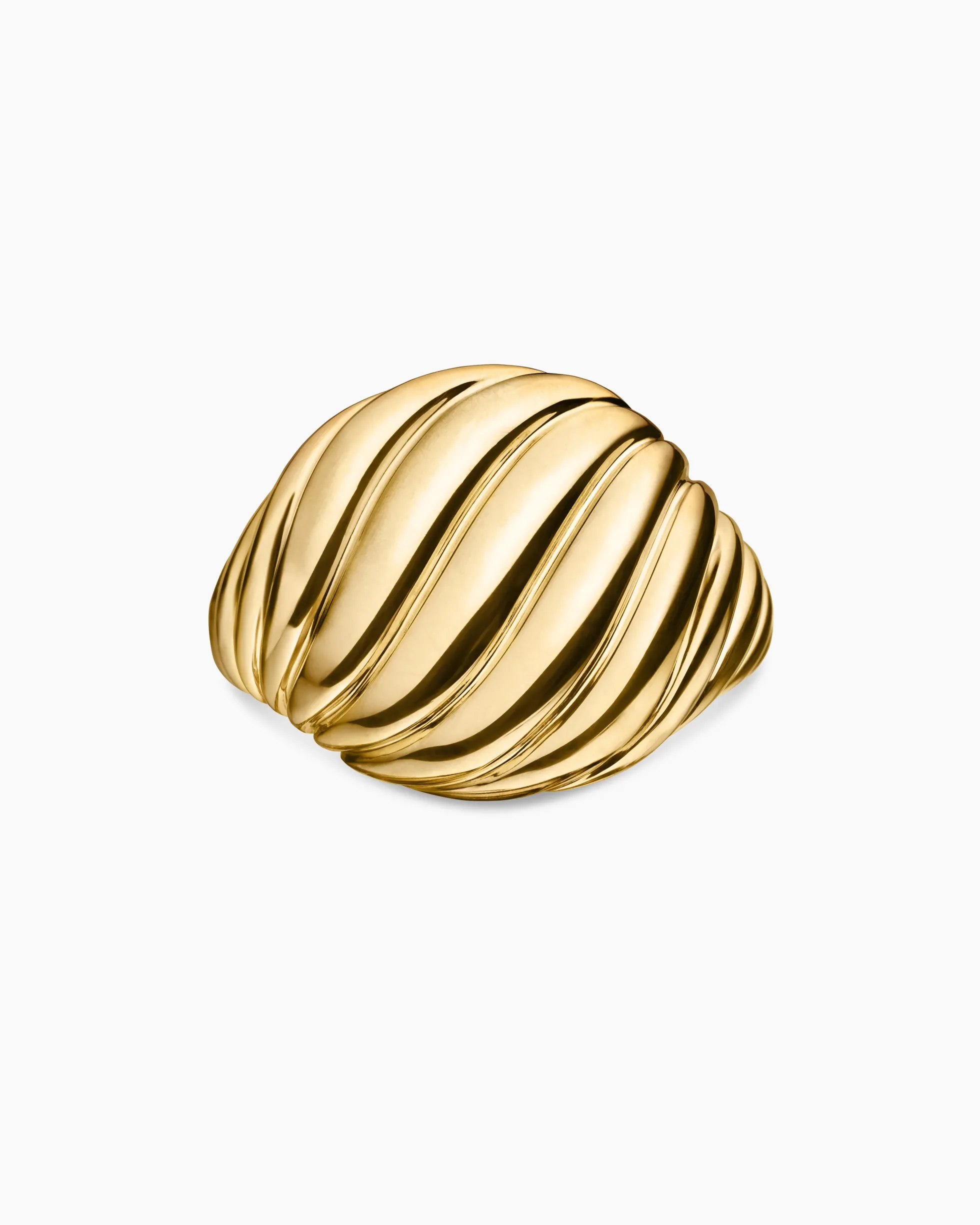 Sculpted Cable Pinky Ring 18K Yellow Gold, 13mm