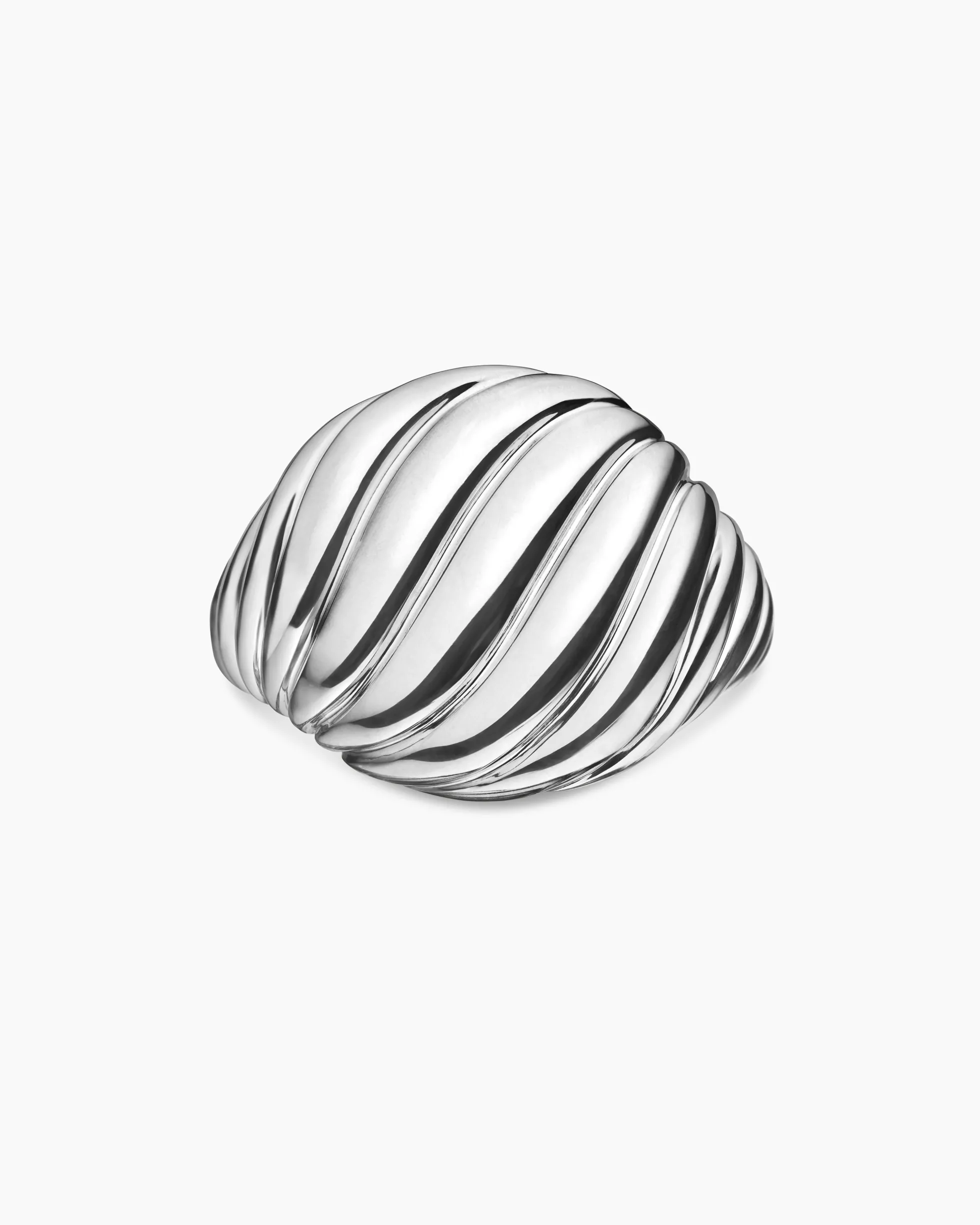 Sculpted Cable Pinky Ring Sterling Silver, 13mm