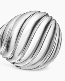 Sculpted Cable Pinky Ring Sterling Silver, 13mm