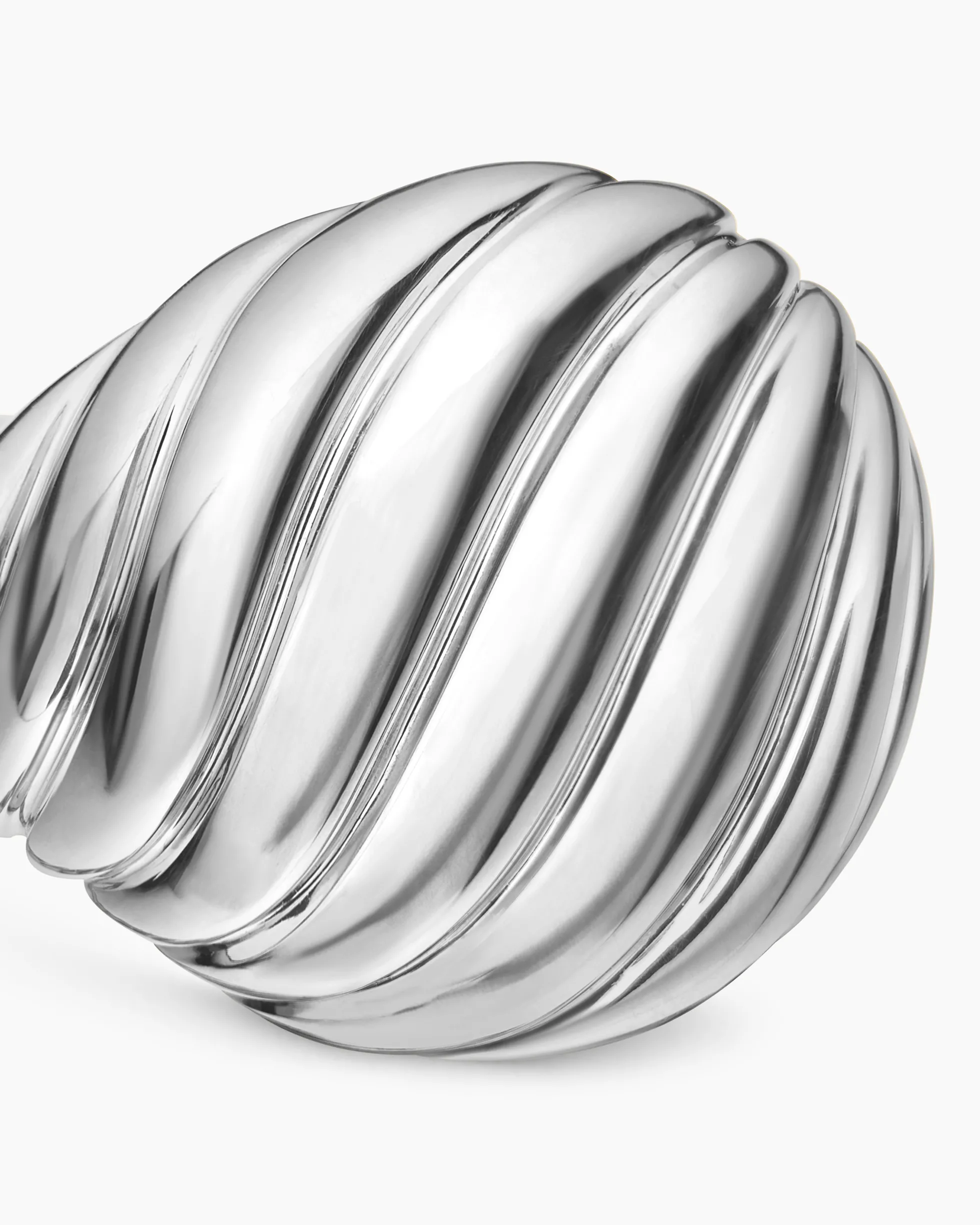 Sculpted Cable Pinky Ring Sterling Silver, 13mm