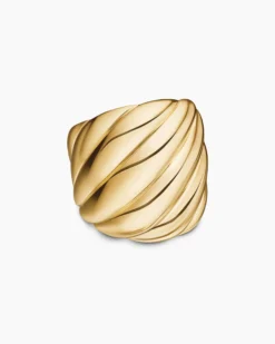 Sculpted Cable Ring 18K Yellow Gold, 20mm