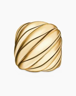 Sculpted Cable Ring 18K Yellow Gold, 20mm