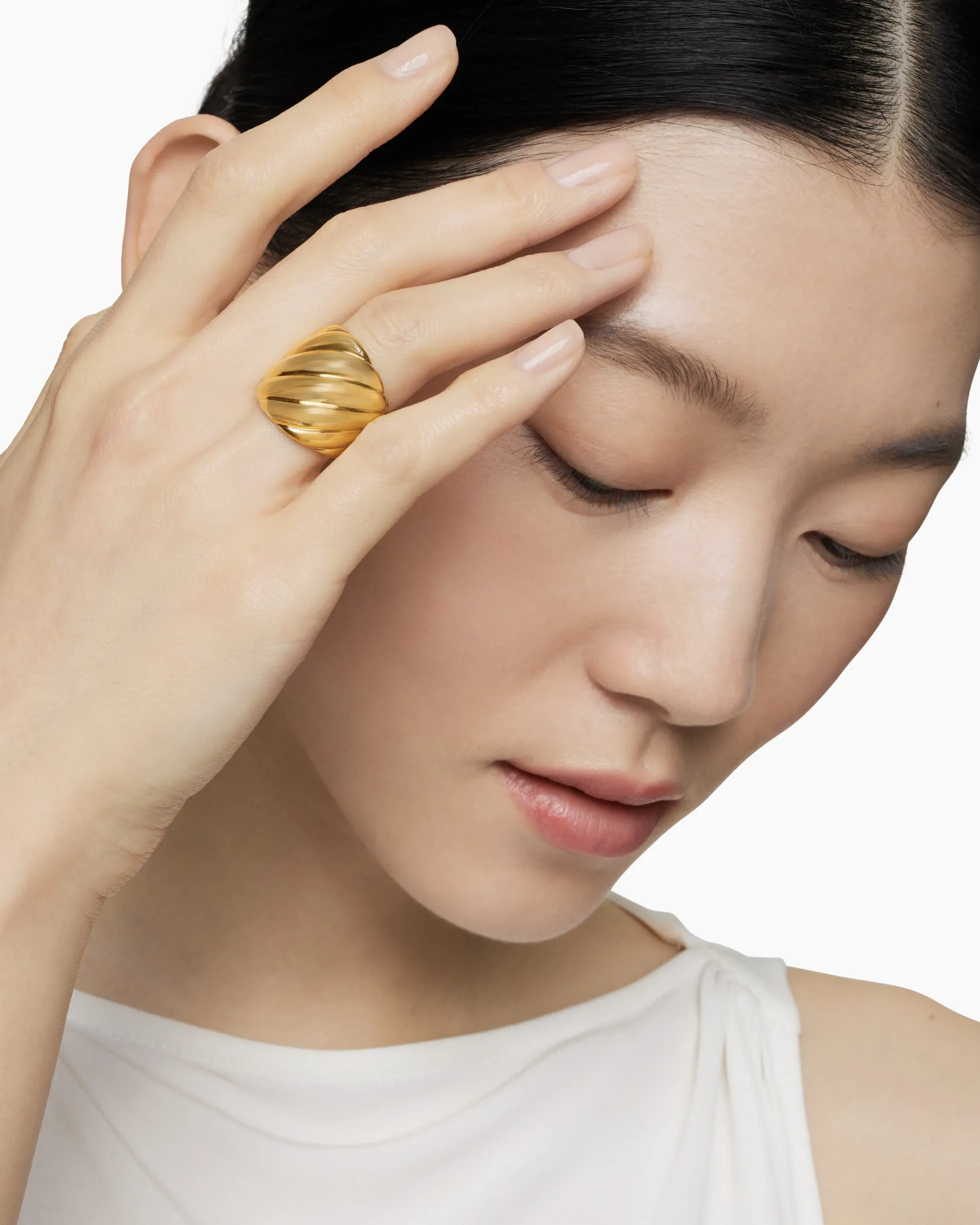 Sculpted Cable Ring 18K Yellow Gold, 20mm