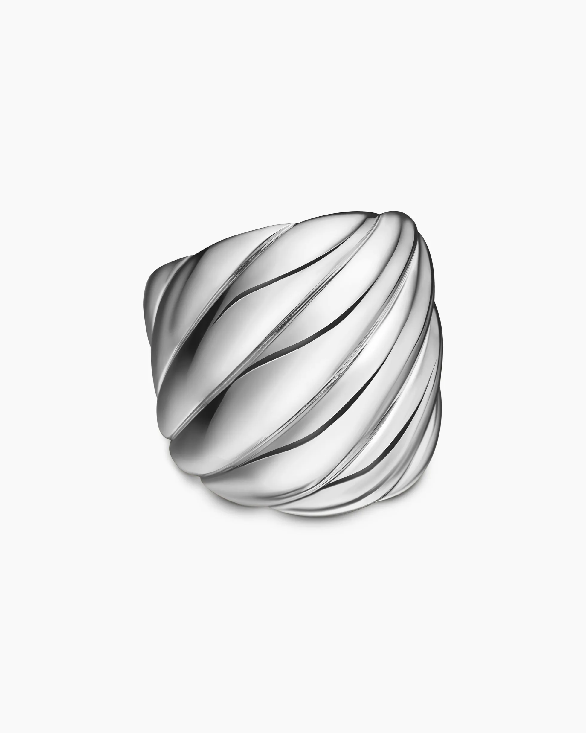 Sculpted Cable Ring Sterling Silver, 21mm