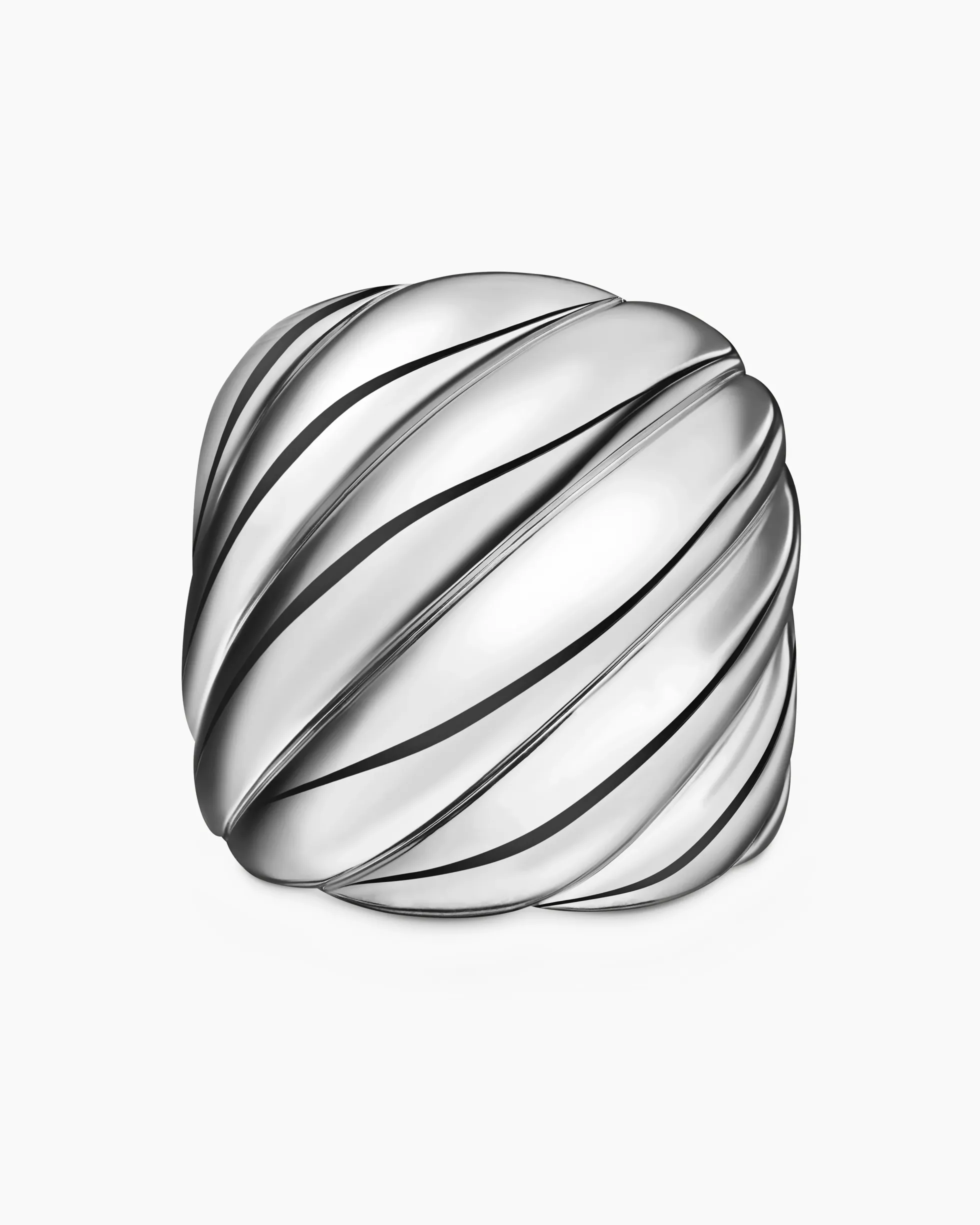 Sculpted Cable Ring Sterling Silver, 21mm