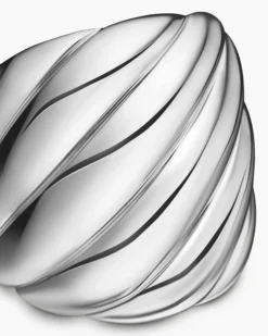 Sculpted Cable Ring Sterling Silver, 21mm