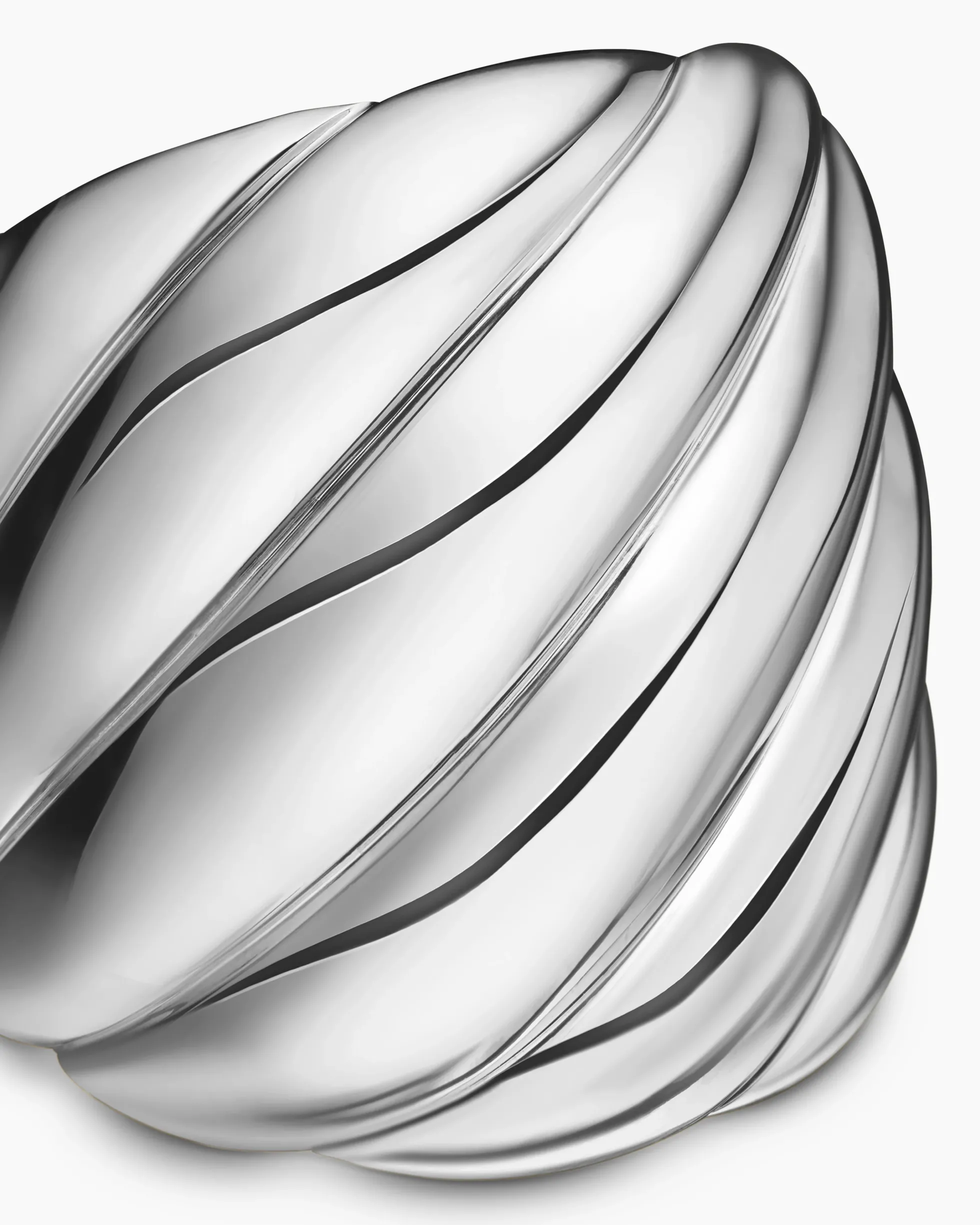 Sculpted Cable Ring Sterling Silver, 21mm
