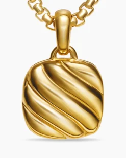 Sculpted Cable Square Locket 18K Yellow Gold, 14.5mm
