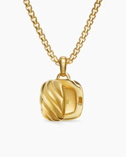 Sculpted Cable Square Locket 18K Yellow Gold, 14.5mm