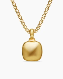 Sculpted Cable Square Locket 18K Yellow Gold, 14.5mm