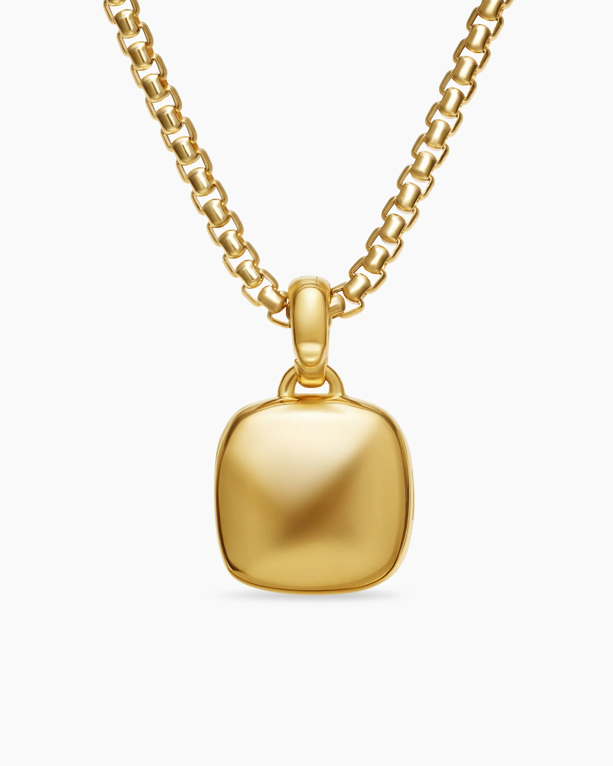Sculpted Cable Square Locket 18K Yellow Gold, 14.5mm