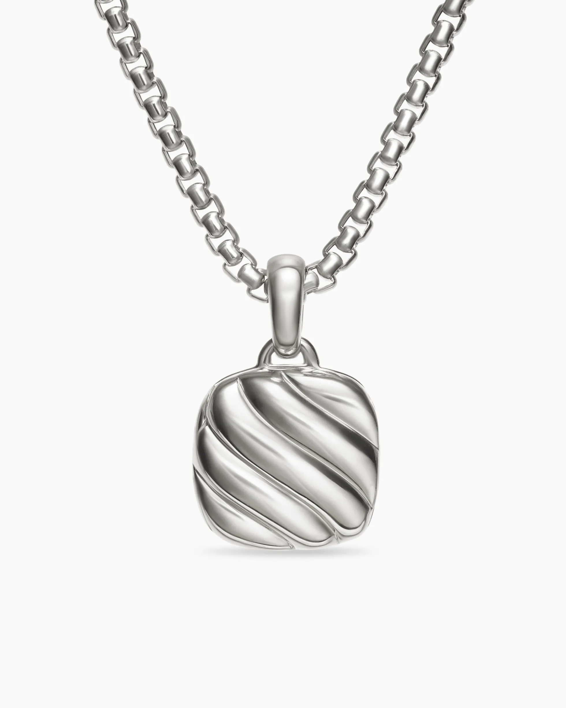 Sculpted Cable Square Locket Sterling Silver, 14.5mm