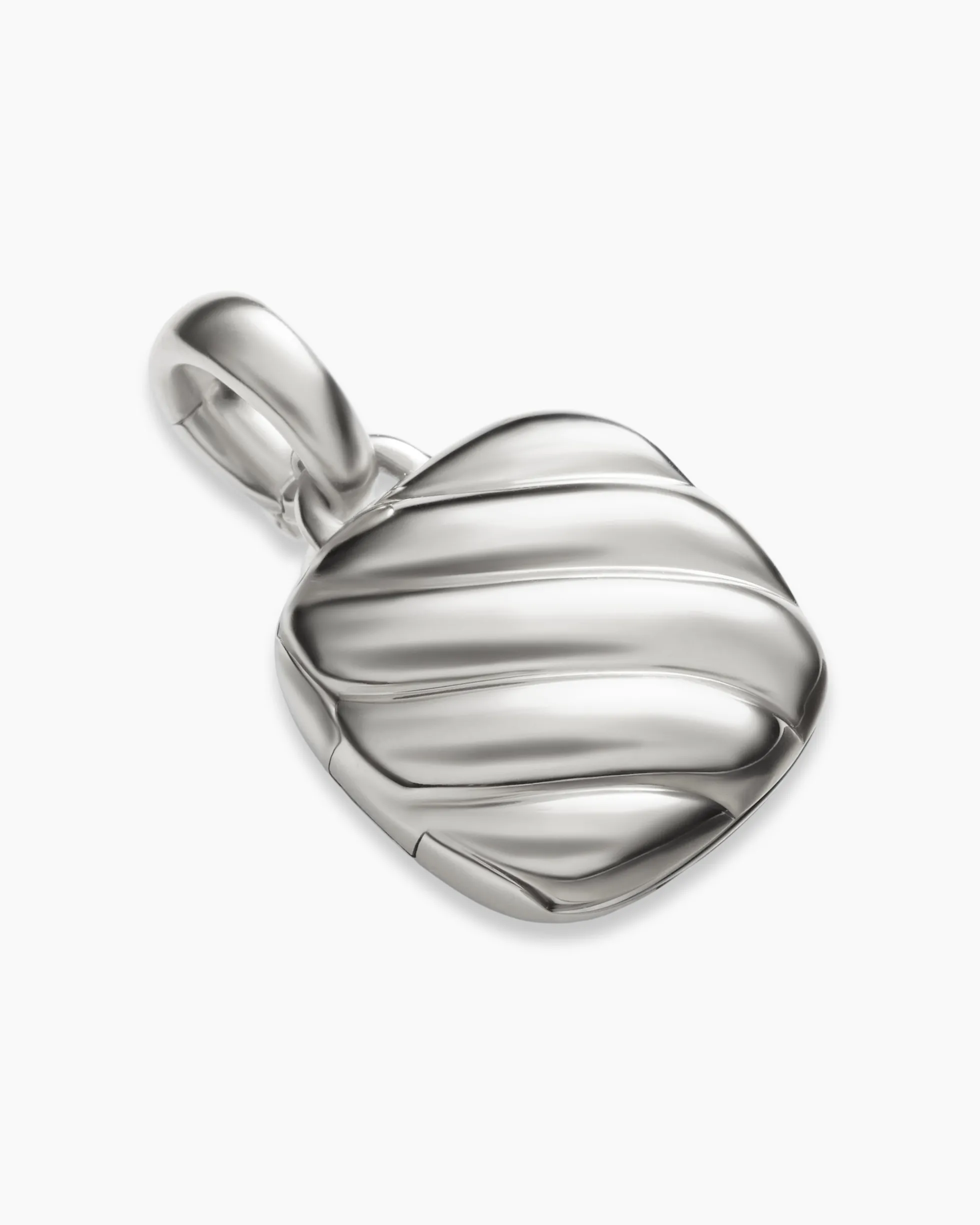 Sculpted Cable Square Locket Sterling Silver, 14.5mm