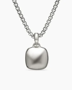 Sculpted Cable Square Locket Sterling Silver, 14.5mm