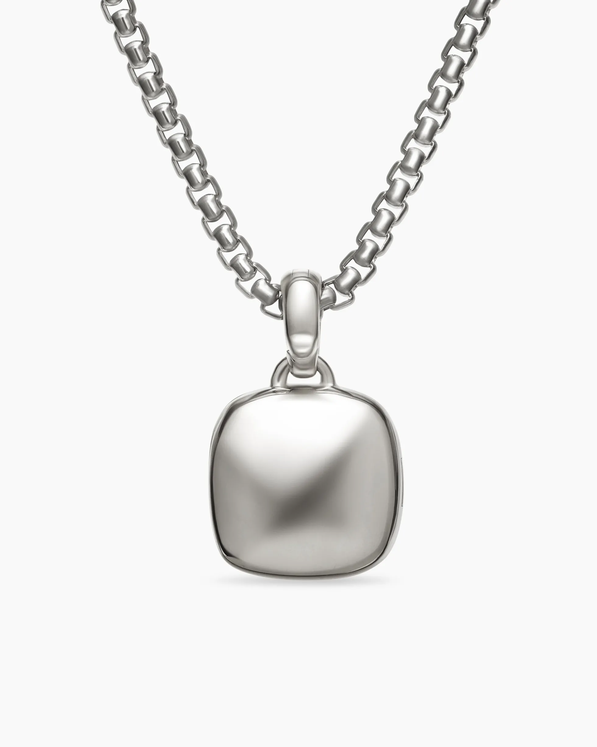 Sculpted Cable Square Locket Sterling Silver, 14.5mm