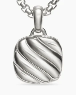 Sculpted Cable Square Locket Sterling Silver, 14.5mm