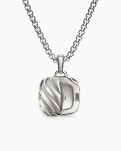 Sculpted Cable Square Locket Sterling Silver, 14.5mm
