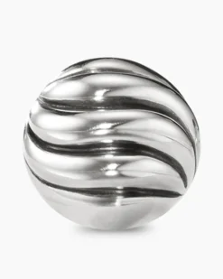 Sculpted Cable Stud Earrings Sterling Silver, 8mm